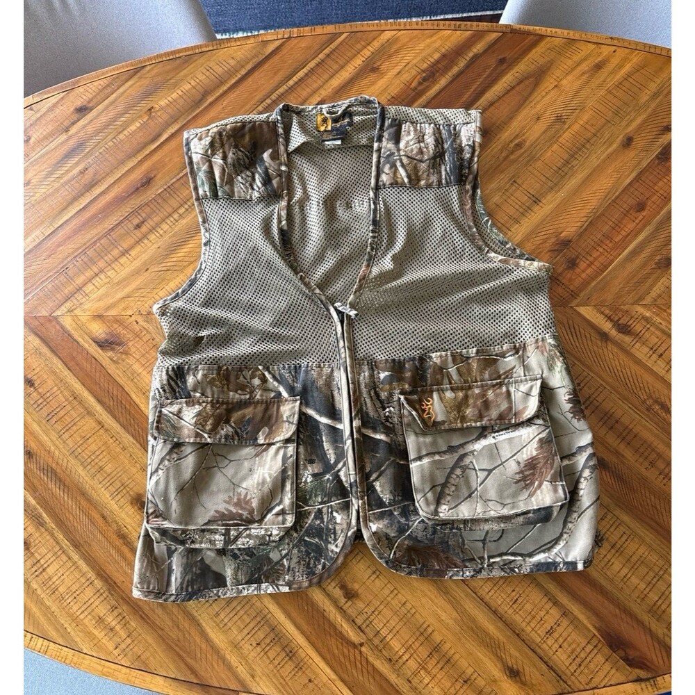 Browning Upland Dove Hunting Vest Mens XL Realtree Camo Mesh Bird Game Pouch